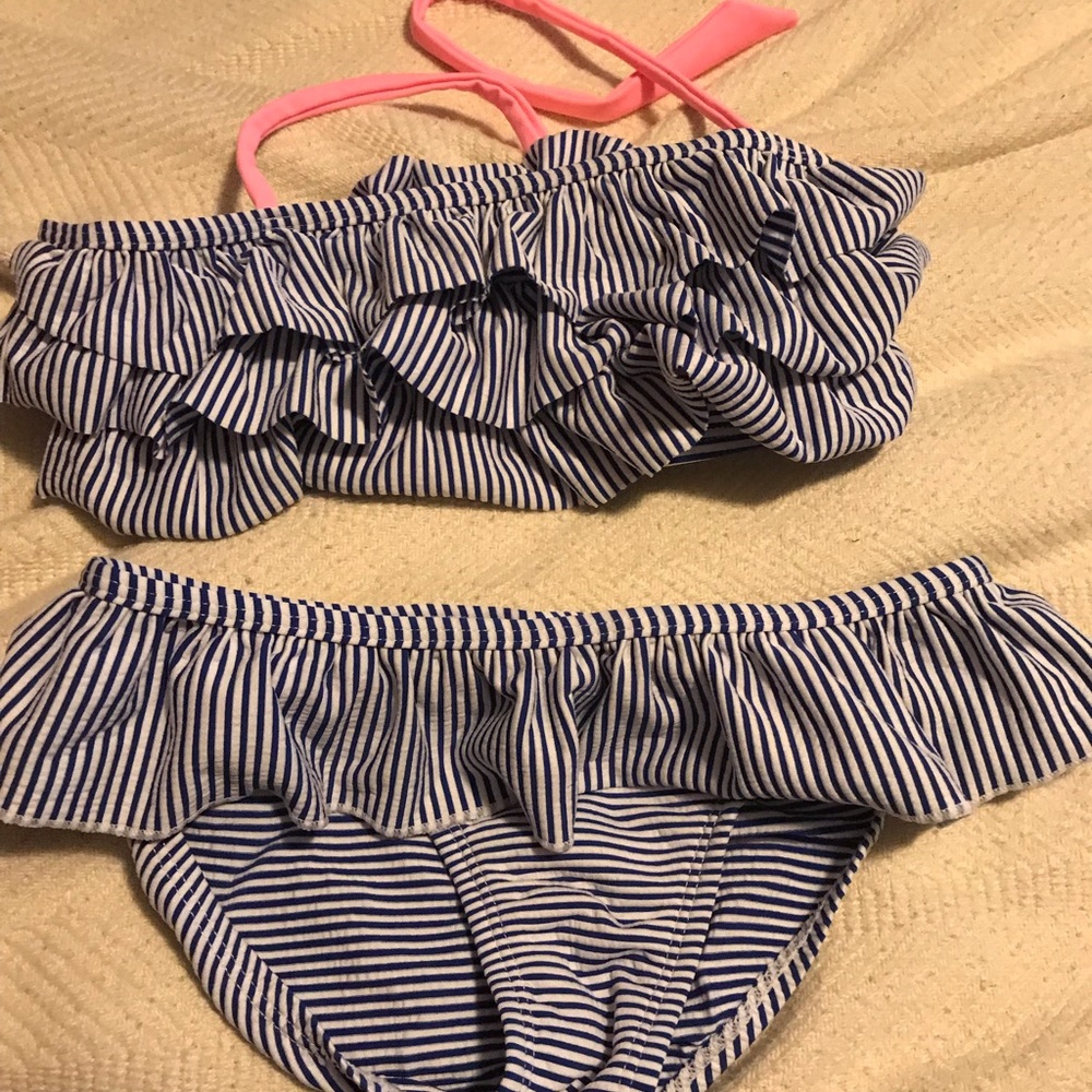 Two piece ruffle swim suit